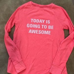 Graphic long sleeve pajamas top